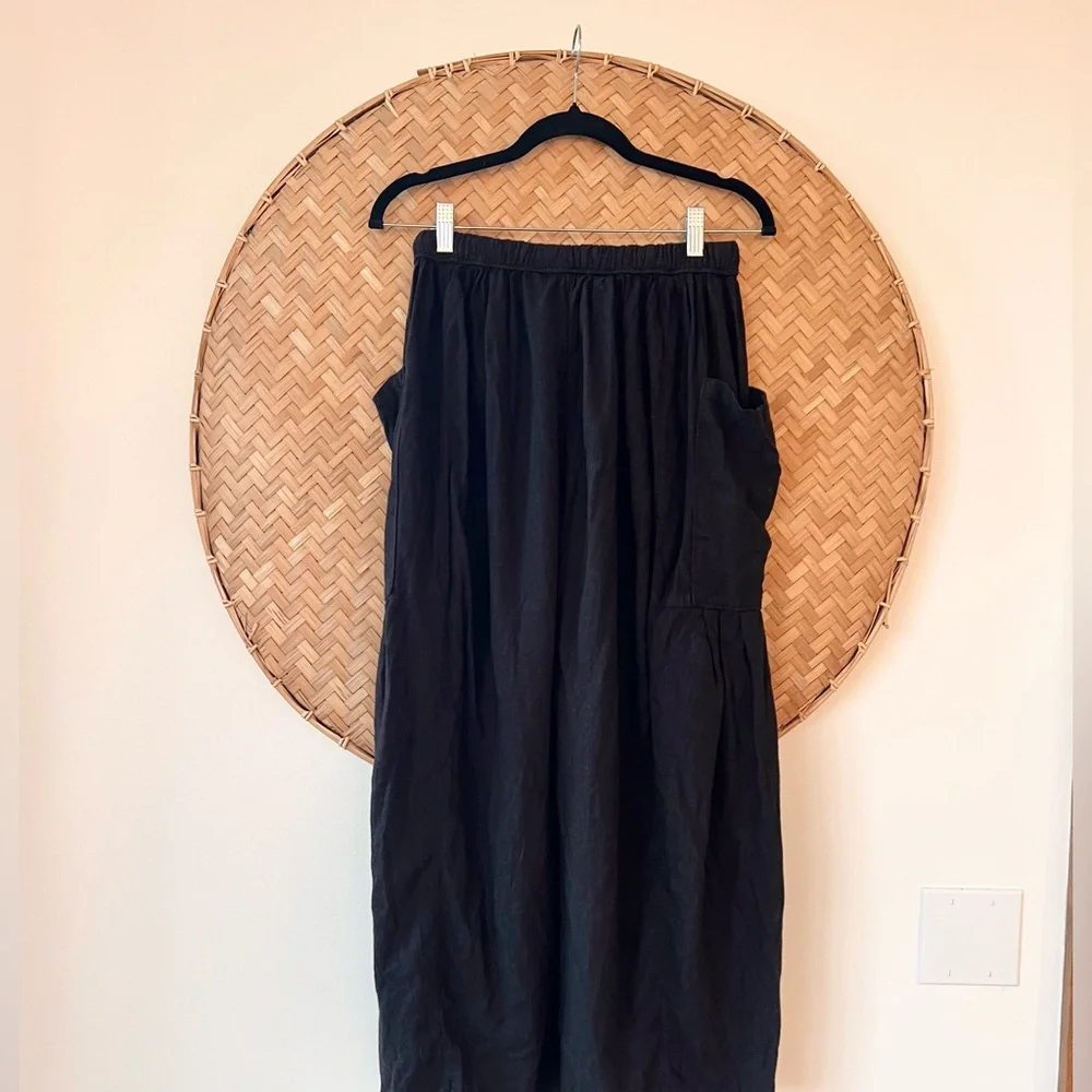 FREE‎ PEOPLE BOHO QUINN BLACK VISCOSE/LINEN BLEND PANTS BOHEMIAN RESORT-WEAR EUC - Picture 10 of 13